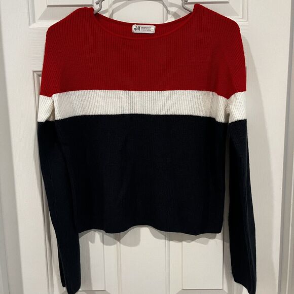 H&M Red, White and Blue Sweater Youth Size 12-14Y (Women Size Small) - Picture 1 of 8